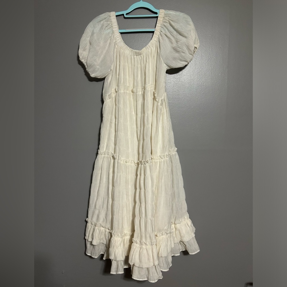 Cream midi dress